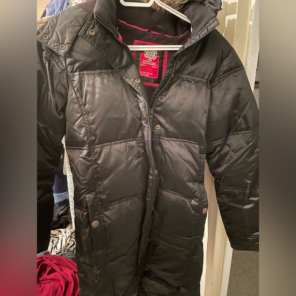 Size XXL (14-16) Gap Brand Long Black Puffer Winter Coat